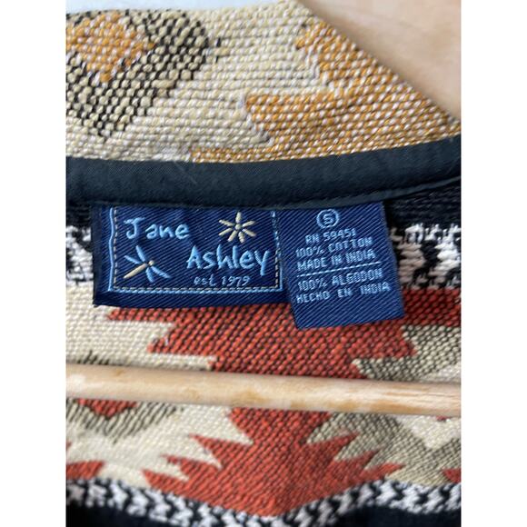 Jane Ashley Southwestern Tapestry Jacket Boho Vintage Tribal 90s Small - Picture 5 of 7
